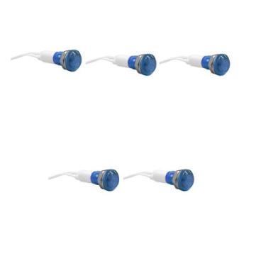 Imagem de Kit 5 sinaleiro 9mm olho de boi azul 24v lukma