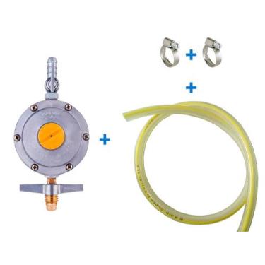 Imagem de Regulador gás 13Kg Aliança 2kg/h, 2 abraçadeira, manguei 5mt