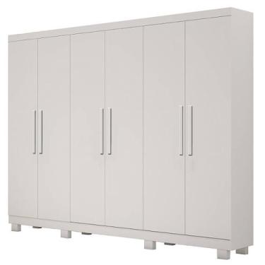 Imagem de Guarda Roupa Sergipe Casal 6 Portas 2 Gavetas Bianchi Cor Branco - Est