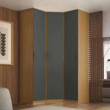 Imagem de Guarda Roupa de Canto Obliquo 3 Portas MDF Altezza Clean Belmax, Freij