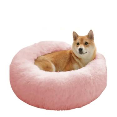 Imagem de CAMA PET DONUT NUVEM PELUCIA P REDONDA CAMINHA PELUCIADA NINHO CASINHA CASA COLCHONETE CÃO GATO 40CM (ROSA,M)