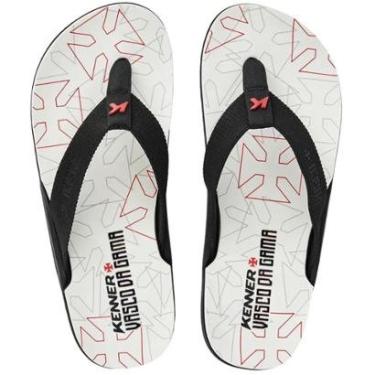 Imagem de Chinelo Kenner Vasco Da Gama Nk6 Masculino - Branco e Preto - 34/35-Masculino