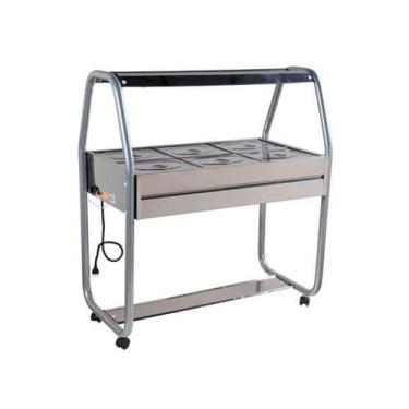 Imagem de Buffet Térmico Self Service 6 Cubas Quentes Luxo Ibet 220v
