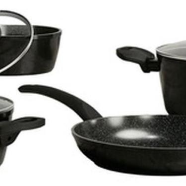 Imagem de Conjunto 4 Panelas Ceramica Antiaderente Stone Preta Jomafe