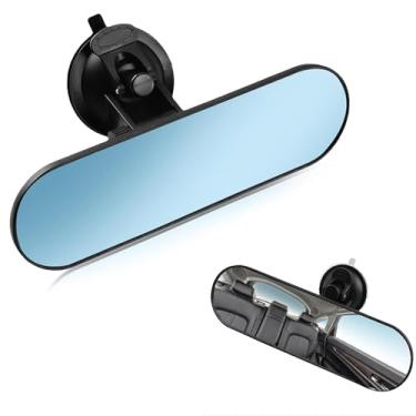 Imagem de ijuicy 1 peça de espelho retrovisor de carro de 28 cm, espelho retrovisor com ventosa, espelho retrovisor interno de veículo HD grande angular, 360 graus ajustável, antirreflexo, reduz pontos cegos