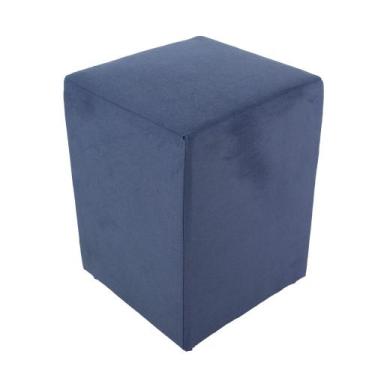 Imagem de Puff Decorativo Cubo Banqueta Tecido Macio Madeira Cores - DW Confecçõ