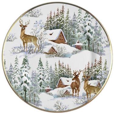 Imagem de Conjunto com 6 Pratos Raso Rena Natal Ø29cm - Alleanza Cerâmica