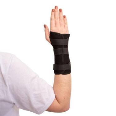 Imagem de Órtese Curta com Tala para Punho Mercur - Preta - Direita - P