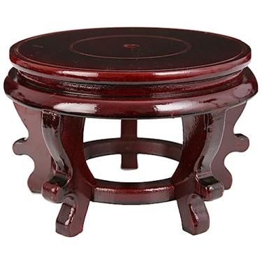 Imagem de BESTOYARD Base Para Vaso De Flores 7X4" Treliça Plantas Internas Em Vasos Banco Madeira Bonsai Suporte Redondo Decoração Oriental Tigelas Expositor