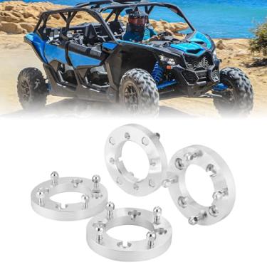 Imagem de WeiSen Adaptador espaçador de roda 4 x 137 a 4 x 156 peças, adaptadores de roda ATV UTV de 1,2 polegadas com pinos M12 x 1,5 furo central de 110 mm compatível com Can Am Maverick Commander Defender