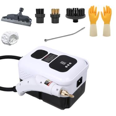Imagem de Preshwous Limpador A Vapor Portátil De 2500 W, Alta Pressão Para Uso Doméstico Com Suporte Alça, Limpeza 9 Velocidades, Automóveis, Cozinha, Móveis, Pisos E Azulejos