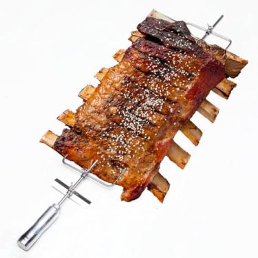 Imagem de Espeto para Costelão - Barra Forte 100% Inox - Hastes Reguláveis - 90cm Fixo