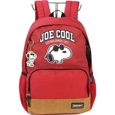 Imagem de Mochila Escolar Snoopy Joe Cool Vinho MS46724SN - Luxcel