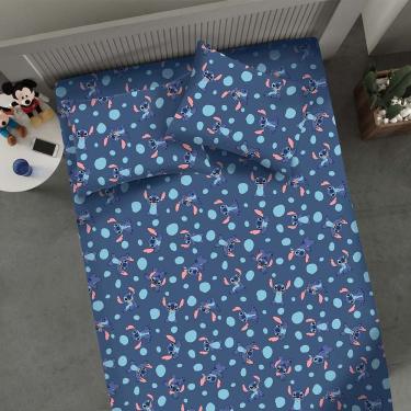 Imagem de Jogo de Cama Casal 3 Pçs Stitch Disney Kids 70% Algodão 30% Poliéster