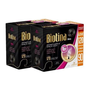 Imagem de Kit 2 Suplemento Biotina 30mcg 120 Cápsulas - La San-Day