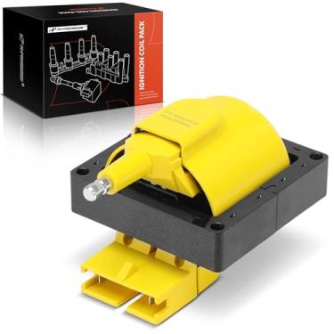Imagem de A-Premium (amarelo) Pacote de bobina de ignição do motor compatível com Ford F-150, F-250 HD, F-350, F-600 LPO, F-700, F-800, F-Super Duty, Mustang, Taurus, Tempo & Laforza & Lincoln & Mazda & Mercury