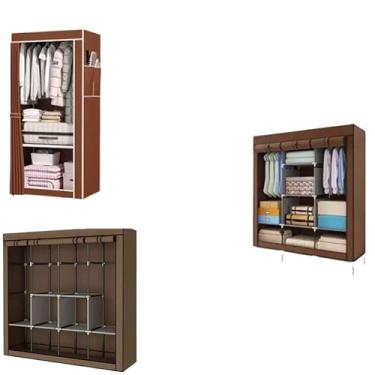 Imagem de Guarda Roupa Dobrável Organizador De Roupas Armário Grande