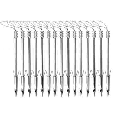 Imagem de 15 peças de dardos de tiro de peixe flechas de estilingue de aço inoxidável pontas de flecha de pesca dardos para pesca dardos de estilingue