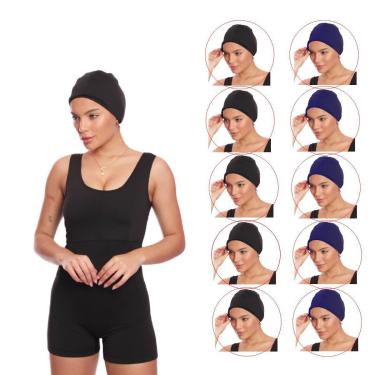 Imagem de Kit 10 Toucas Hidroginástica Natação Adulto Unissex Suplex-Unissex