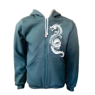 Imagem de Blusa Moletom Plus Size Masculino Ziper e Capuz Dragão Chinês XG ao XG