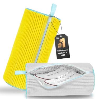 Imagem de Peuesty Bolsa para máquina de lavar sapatos, reutilizável, para tênis, botas, delicadas, lavagem à máquina, seguro, limpador de sapatos, protege limpeza profunda em lavadoras