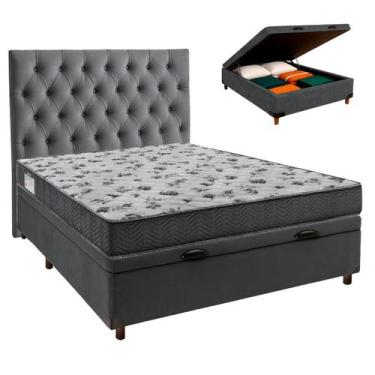 Imagem de Kit Cama Box Bau + Cabeceira + Colchão Casal D33 - Iso100 - Ortobom
