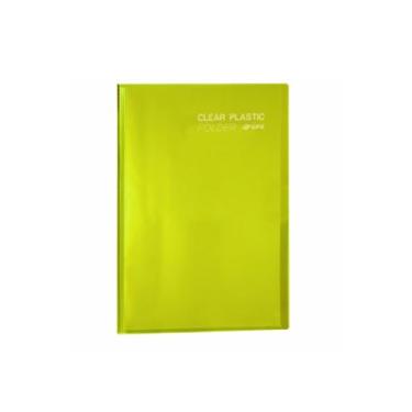 Imagem de Pasta Catálogo A4 Clear Plastic Folder 20 Sacos, PP, (23x31 cm), Amarelo, PlastPark