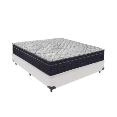 Imagem de Cama + Box Casal Colchão Ortobom D45 Airtech Extra Firme Branco