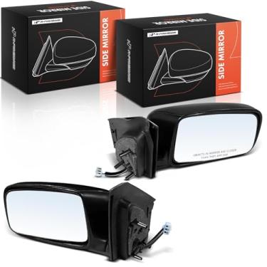 Imagem de A-Premium Par (2) espelhos retrovisores elétricos do lado do motorista e do passageiro - Compatível com Mitsubishi Lancer 2002-2007 - Espelho retrovisor externo preto dobrável manual não aquecido