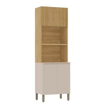 Imagem de Paneleiro Cozinha Torre Quente Duplo Minsk Vanilla/freijó Z06 - Mpozenato