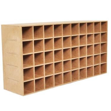 Imagem de Caixa organizador madeira mdf suporte parede 50 divisórias - DZX Distr