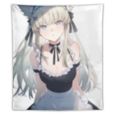 Imagem de LIEGBMEU Tapeçaria sexy de anime menina 127 x 152 cm arte de colcha de parede decoração de tapeçaria caprichosa AF140
