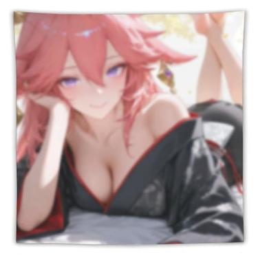 Imagem de LIEGBMEU Tapeçaria de biquíni sexy anime menina 152.4 cm x 152.4 cm interior exterior parede colcha arte decoração de tapeçaria caprichosa, AF325