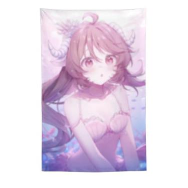 Imagem de LIEGBMEU Tapeçaria sexy de menina anime 152 x 228 cm arte de colcha de parede decoração de tapeçaria caprichosa AF104