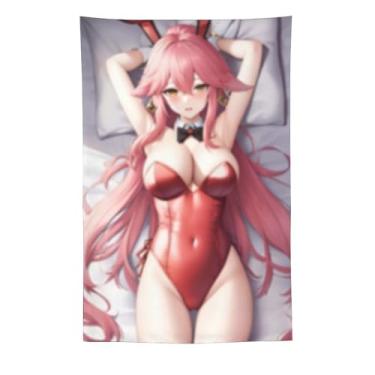Imagem de LIEGBMEU Sexy Bikini Hot Anime Girl Tapeçaria 152.4 cm x 228.6 cm Interior Exterior Wall Quilt Art Decoração de Tapeçaria Caprichosa, AC019