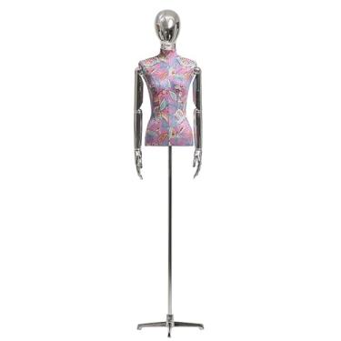 Imagem de Mannequin Torso de manequim feminino com altura ajustável de 55,11 a 74,8 polegadas, cabeça e braço galvanizados podem girar 360 ° e podem ser desmontados(Rose red)