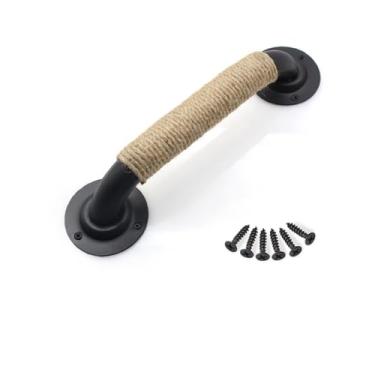 Imagem de Puxador de móveis de tubo estilo industrial, puxador de porta deslizante de madeira, preto, antigo, vintage, ferro forja