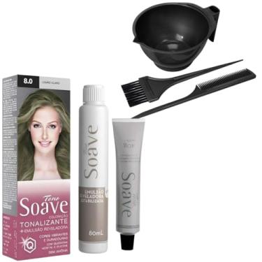 Imagem de Coloração Capilar Tonalizante Sem Amônia Tono Soave Capelli e Kit de Tintura (8.0 Louro Claro)