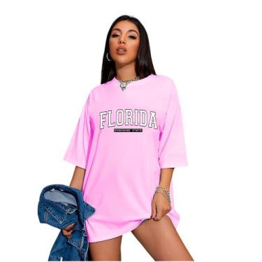 Imagem de Camiseta Oversized Feminina Florida Sunshine - FSL.CONF, Rosa, GG