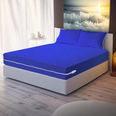 Imagem de Capa de Colchão Casal Queen + Par de Capa de Travesseiro 50x70 Malha G