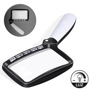 Imagem de Lupa Retangular Dobrável Com Iluminação Led E A Lente De Aumento Com Z