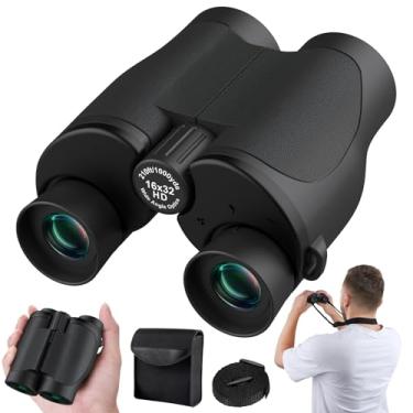 Imagem de Binóculos 16x32 para adultos e crianças – Binóculos compactos super brilhantes de alta potência com visualização confortável, binóculos leves para observação de pássaros, caça, viagens, caminhadas, presente ideal para o Natal