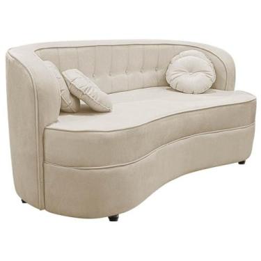 Imagem de Sofá Curvo 3 Lugares Orgânico Sala Recepção Escritório Decorativo Luxo