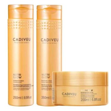Imagem de Cadiveu Nutri Glow Shampoo 250ml + Condicionador 250ml + Máscara 200ml