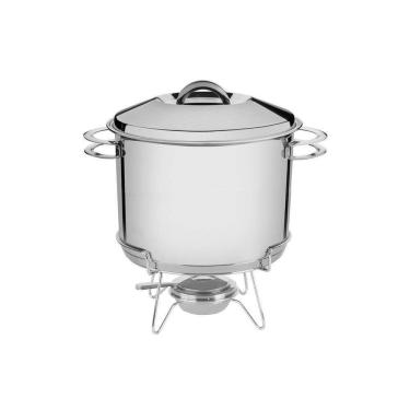 Imagem de Rechaud Tramontina Solar Aço Inox Com Fogareiro E Tampa 7,8 Litros