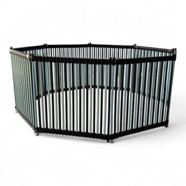 Imagem de Cercado Pet para Cachorros e Gatos Cercadinho Portátil Dobrável Resistente e Seguro Módulos Expansíveis (Azul e Preto, 80cm, 4)