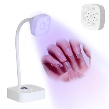 Imagem de Lâmpada UV para unhas, luz UV para unhas de gel, lâmpada de LED recarregável com temporizadores e sensor automático
