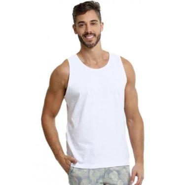 Imagem de Regata masculina camiseta 100% algodão branca - Frogs 