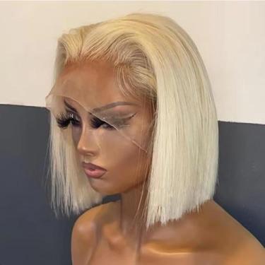 Imagem de Peruca PANDA ANGEL Honey Blonde 613 Bob Human Hair 13x4 de renda