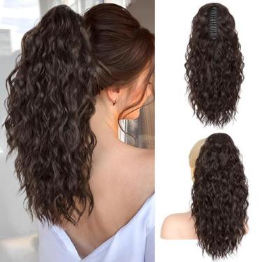 Imagem de Extensão de rabo de cavalo RONTAYA 18 cm de cabelo sintético marrom es